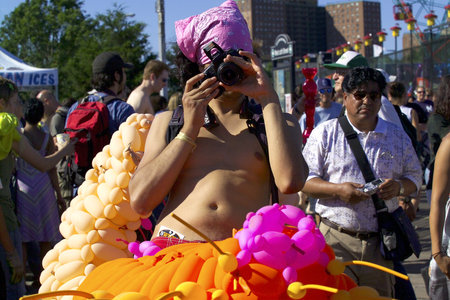 Brooklyn New York - June 23: One of the Mermaid Parade participants has fun.  Image taken June, 23rd, 2007 at New Yorkのeditorial素材