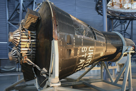 CHANTILLY, VIRGINIA - AUGUST 15: Mercury Capsule 15B Friendship 7II.  Photographed  inside the National Air and Space Museumのeditorial素材