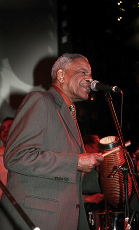 New York, NY - December 28: Sammy Ayala performs at club "SOBS".  Sammy is known as a Puerto Rican performer of both Salsa and Merengue music. Photographed December 28, 2007 in NYC.   のeditorial素材