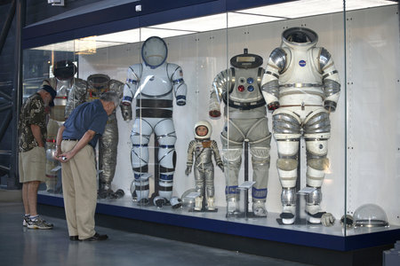 CHANTILLY, VIRGINIA - AUGUST 15: Space Suits at the National Air and Space Museum