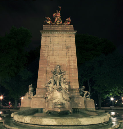 Statue located on Columbus Circle and 59th street in New York City.のeditorial素材