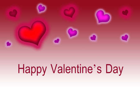 Greeting card with heart shapes in several sizes with Happy Valentine's day wishesのイラスト素材