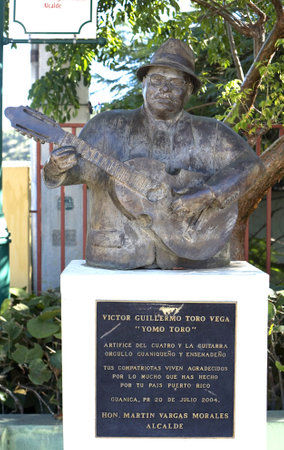 Guanica, PR - January 11:  Statue of legendary cuatro player Yomo Toro. Photographed January 11, 2011 in Puerto Rico.のeditorial素材