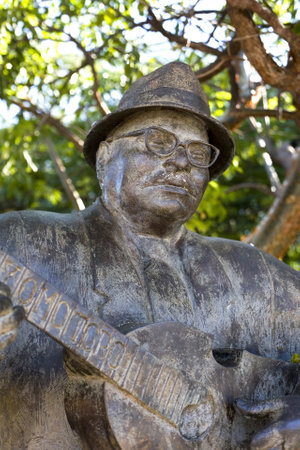 Guanica, PR - January 11:  Statue of legendary cuatro player Yomo Toro. Photographed January 11, 2011 in Puerto Rico.のeditorial素材