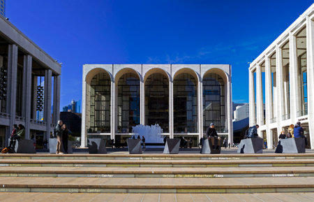 NEW YORK, NEW YORK/USA - November 4, 2018: Shown in center is Metropolitan Opera House Building in Manhattan.のeditorial素材