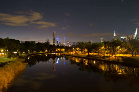 melbourne city view from yarra riverの写真素材