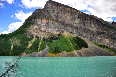 stunning colors of lake Louise and Rocky mountainsの写真素材