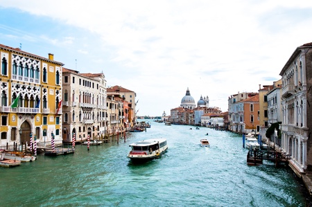 panoramic view of Grand Canal, villas and church in Venice - Italyのeditorial素材