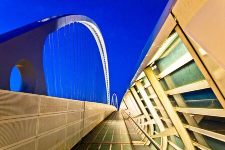 Reggio Emilia, Italy - Calatrava bridges at duskの写真素材