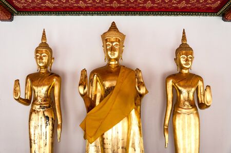 Buddha statues in Wat Pho temple, Bangkok, Thailandの写真素材