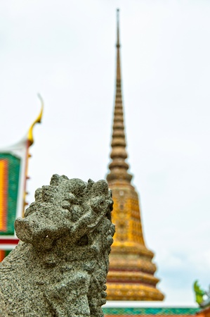 statue detail at Wat Pho temple in Bangkok Thailandの写真素材