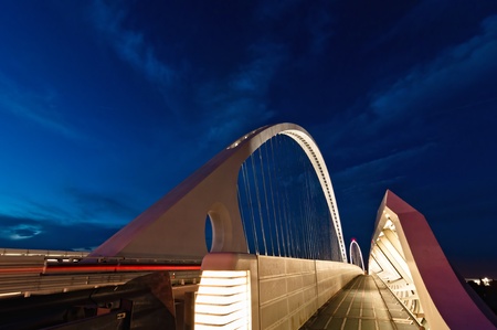modern Calatrava bridge in Reggio Emilia - northern Italyの写真素材