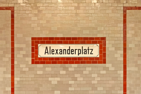 Alexanderplatz sign at U-ban station in Berlinの写真素材