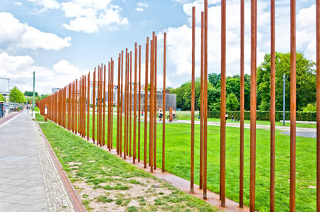Berlin, Germany - June 9, 2013  memorial to Berlin Wall in Bernauer Strasse, on June 09, 2013  When Berlin was a divided city, the Berlin Wall erected in 1961 ran along this street のeditorial素材