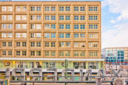 Berlin, Germany - June 9, 2013  Alexanderplatz seen from train station in Berlin, Germany のeditorial素材