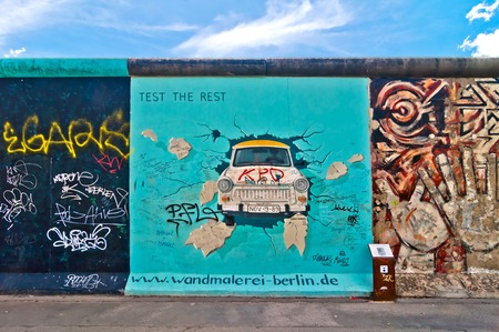 Trabant painting on Berlin Wallのeditorial素材