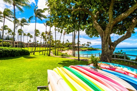 MAUI, HAWAII - SEPTEMBER 1, 2013  ocean view in West Maui s famous Kaanapali beach resort area のeditorial素材
