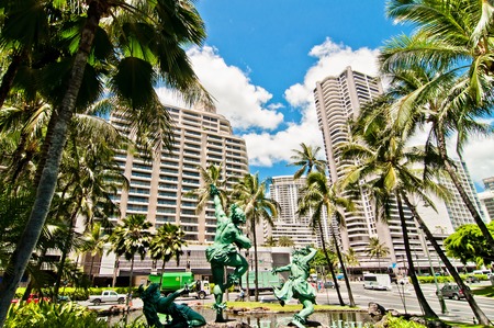 HONOLULU, HAWAII - SEPTEMBER 6, 2013  day view of famous Waikiki area in Honolulu, Oahu, Hawaii  Honolulu is the state capital and the most populous city in the U S  state of Hawaii のeditorial素材