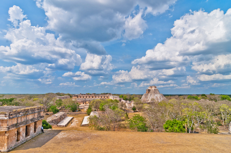 Uxmal ancient mayan city, Yucatan, Mexicoのeditorial素材