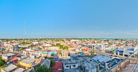 Chetumal, Mexico - April 26, 2014: panoramic view of downtown in Chetumal, Mexico. Chetumal is an important port and operates as Mexicoのeditorial素材