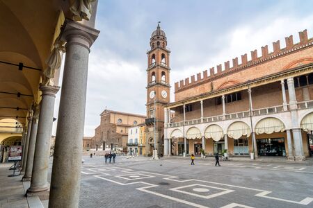FAENZA, ITALY - MARCH 9, 2015: day view of Piazza del Popolo in Faenza, Italy. Faenza is the capital...