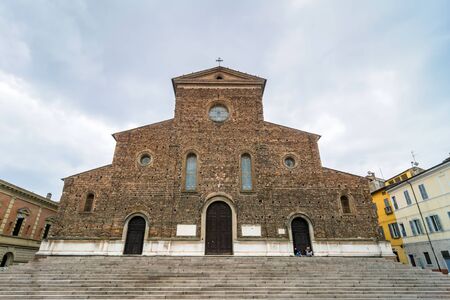 FAENZA, ITALY - MARCH 9, 2015: day view of renaissance catholic cathedral in Faenza, Italy. Faenza is the capital of ceramics in Emilia-Romagna region.のeditorial素材