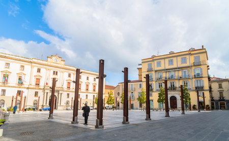 POTENZA, ITALY - MARCH 13, 2015: day view of Mario Pagano square with local people in Potenza, Italy. Potenza is the highest regional capital city in Italy.のeditorial素材