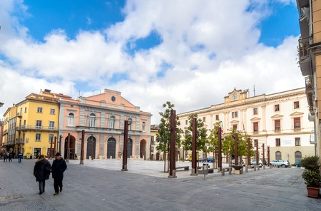 POTENZA, ITALY - MARCH 13, 2015: day view of Mario Pagano square with local people in Potenza,...