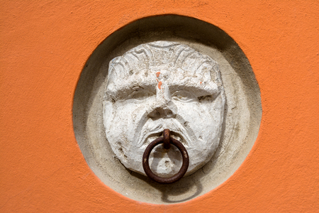 Old wall head decoration in Potenza. Basilicata. Italyのeditorial素材