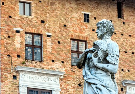 San Crescentino statue in Duca Federico square, Urbino - Italyのeditorial素材