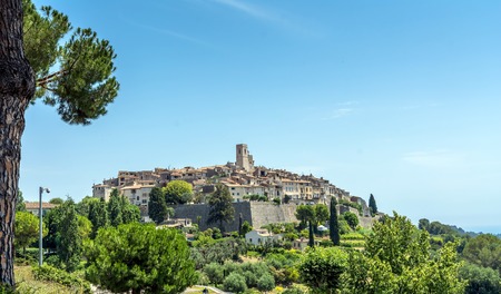 Old town in Saint Paul de Vence, France. It is a popular destination for a large number of artists, poets and writers.の写真素材