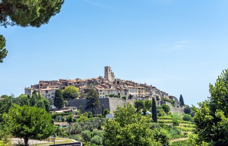 old town in Saint Paul de Vence, France. It is a popular destination for a large number of artists, poets and writers.の写真素材