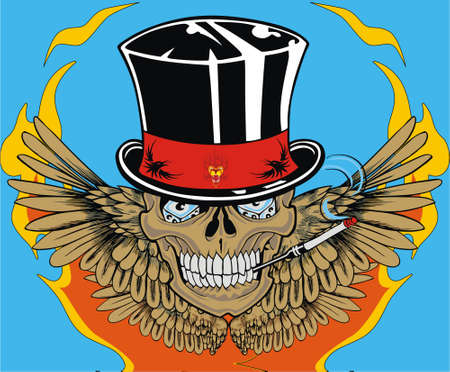 skull wingのイラスト素材