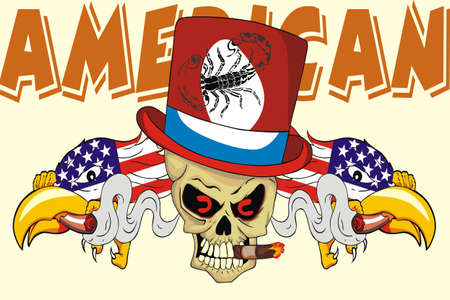 eagle skullのイラスト素材