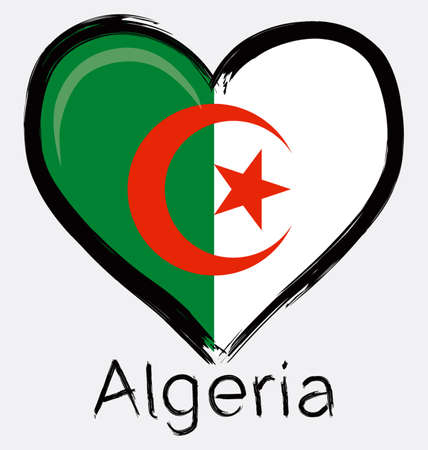 love Algeria Grunge Flagのイラスト素材