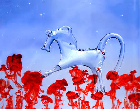 Horse made out of the glassの写真素材