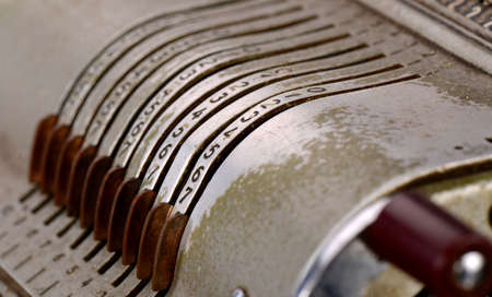 the old adding machine antique calculator meta mechanismの写真素材