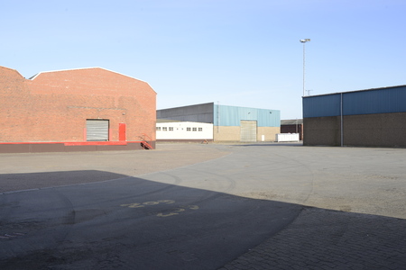 Harbor warehouses in Bremen in the sunlightの写真素材