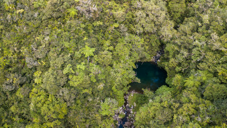 Aerail view of secret waterfalls