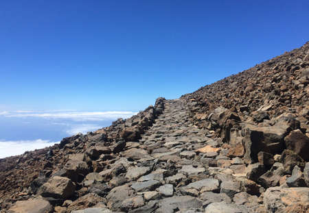 Volcanico landscape, mountains and clouds pitの写真素材