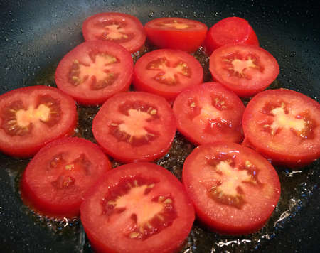 Recipe fried tomatoesの写真素材
