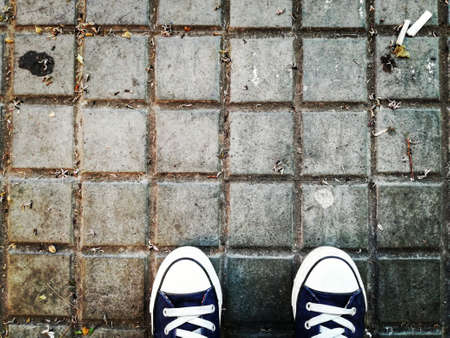 Dirty and imperfect street floorの写真素材