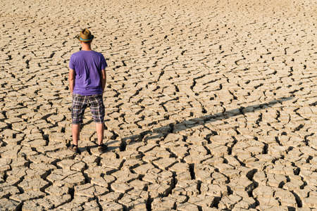 a person walking in the countrysideの写真素材