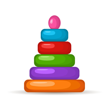 Pyramid ring baby toy isolated on white backgroundのイラスト素材