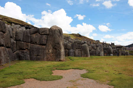 Sacsayhuaman ruins in Cusco - Peru South Americaの写真素材