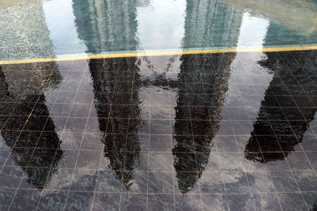 Petronas twin towers water reflection - Kuala Lumpur Malaysia Asia