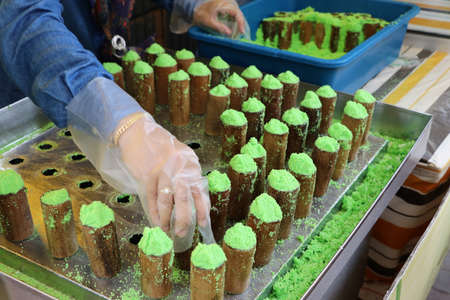 Preparation of Putu Bamboo - Kuala Lumpur Malaysia Asiaの写真素材