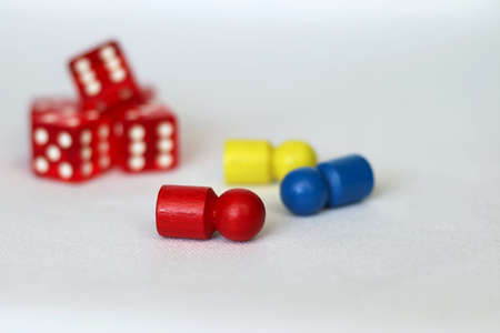 Colorful game piece with diceの写真素材