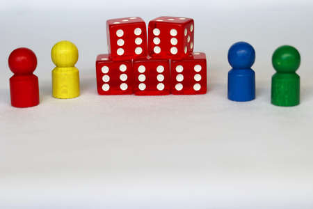 Colorful game piece with dice