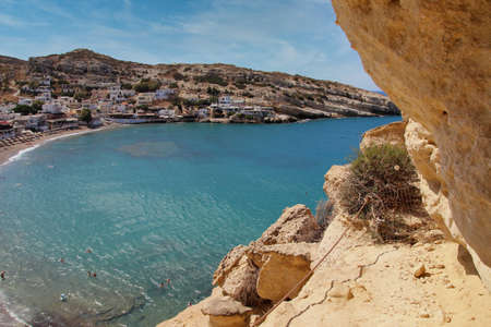 Matala beach - Crete, Greece, Europeの写真素材